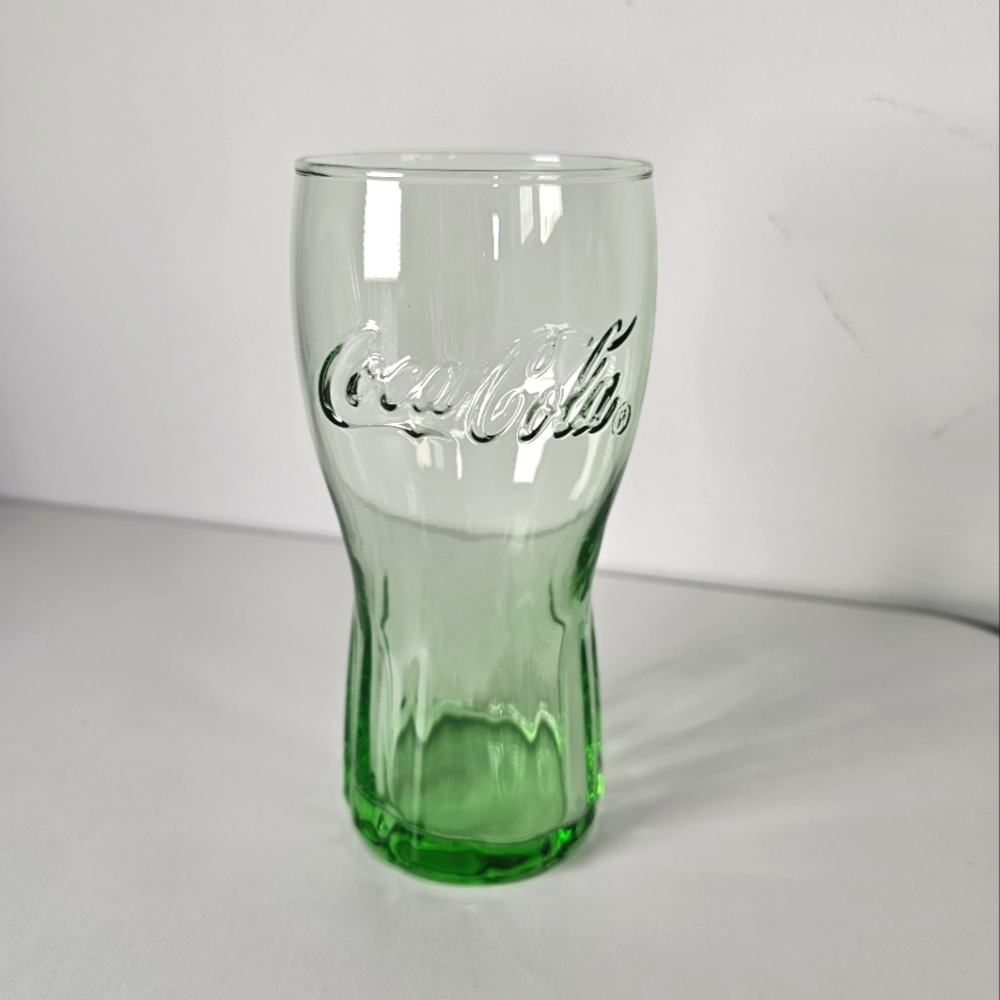 Vintage Coca Cola Green Drinking Glass